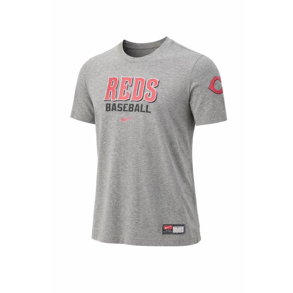 Nike Cincinnati Reds MLB Baseball Graphic Tee Gray Mens Large